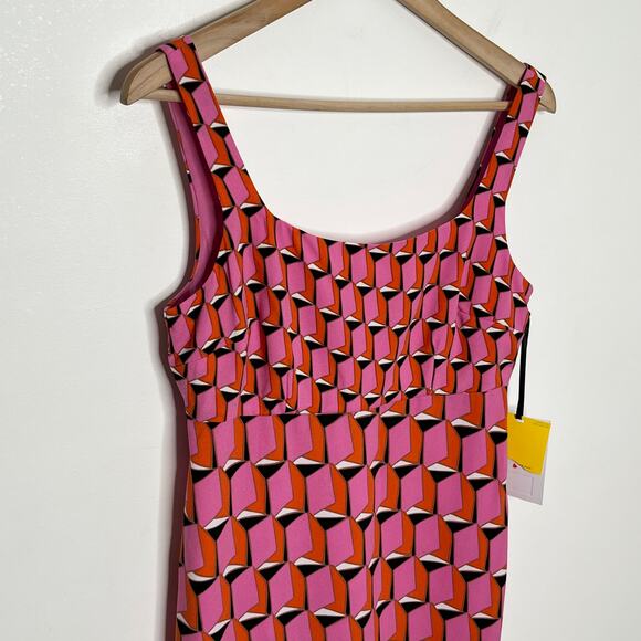 Diane Von Furstenberg x Target Womens Mini Shift Dress 4 Pink Geometric Print - Picture 4 of 12